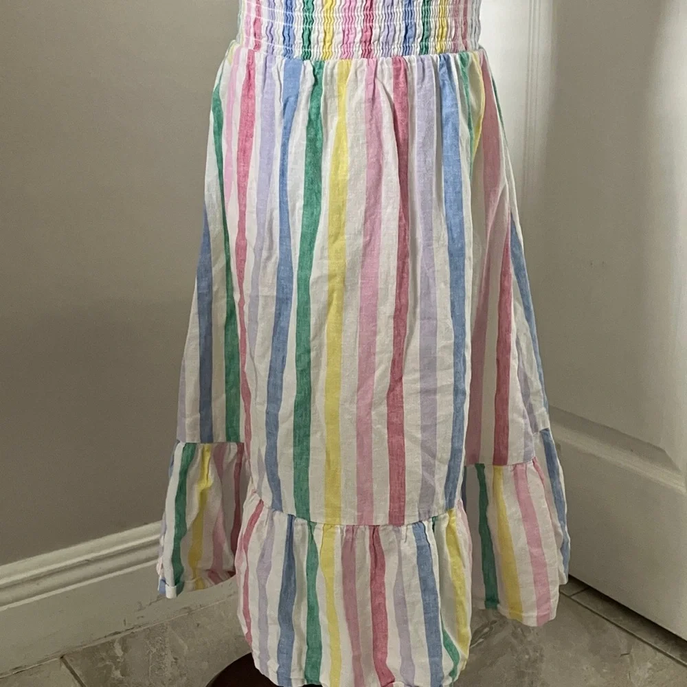 GAP Girls Multi Striped Cotton Midi Dress | L